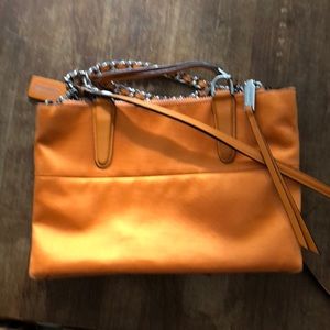 Adorable orange coach satchel shoulder bag
